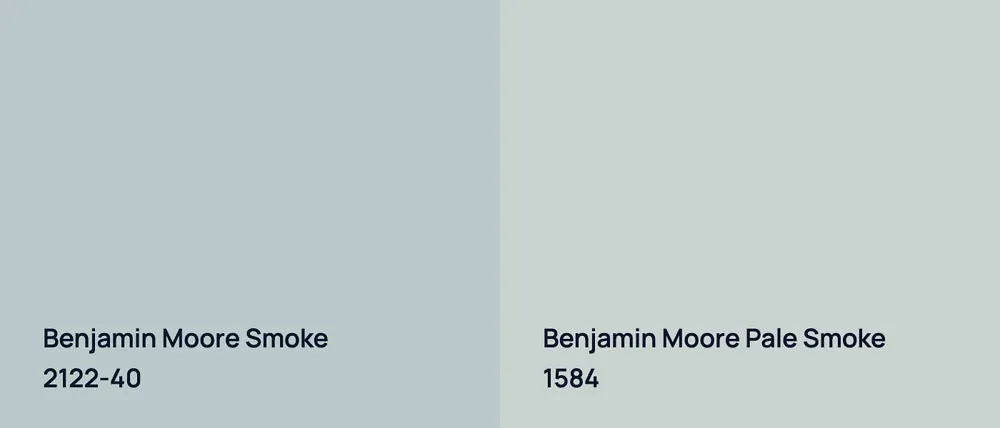 Benjamin Moore Smoke 2122-40 vs Benjamin Moore Pale Smoke 1584