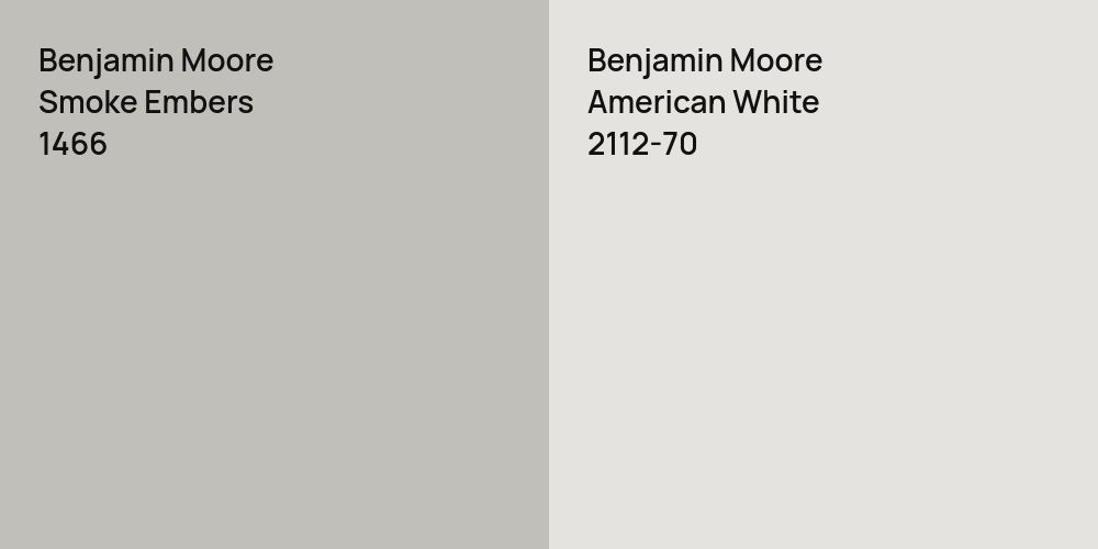 Benjamin Moore Smoke Embers vs. Benjamin Moore American White