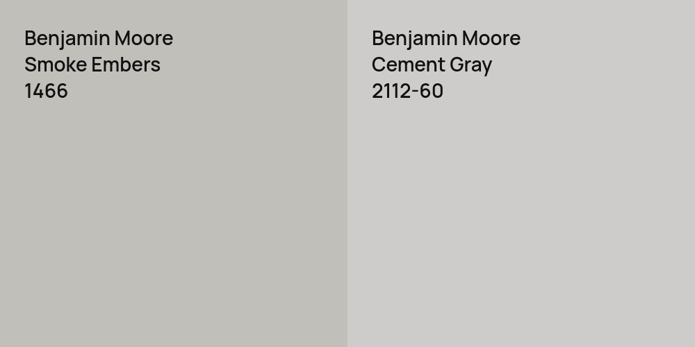 Benjamin Moore Smoke Embers vs. Benjamin Moore Cement Gray