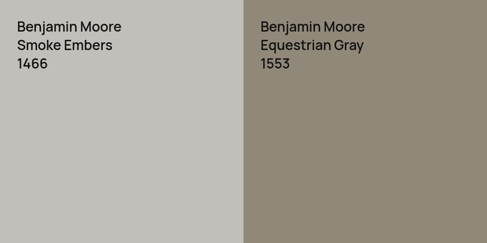 Benjamin Moore Smoke Embers vs. Benjamin Moore Equestrian Gray