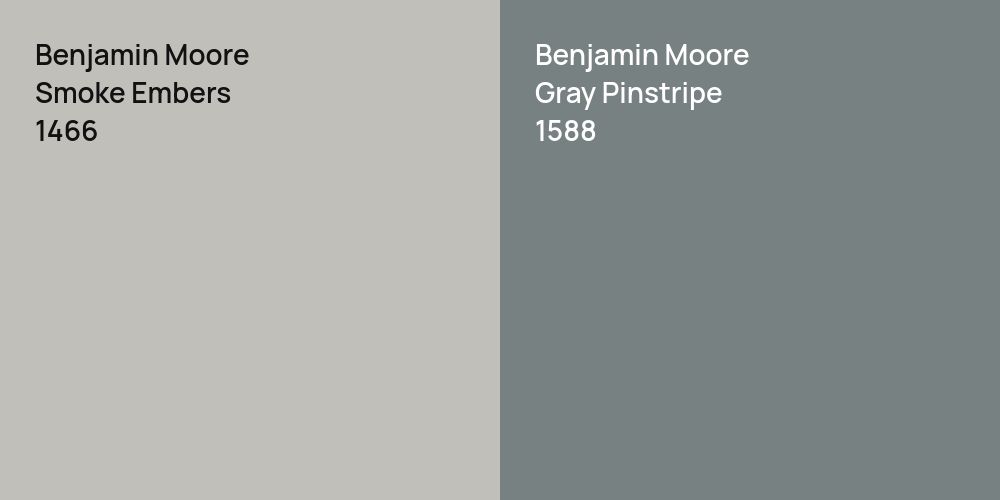 Benjamin Moore Smoke Embers vs. Benjamin Moore Gray Pinstripe