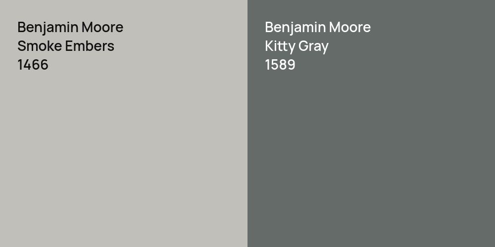 Benjamin Moore Smoke Embers vs. Benjamin Moore Kitty Gray