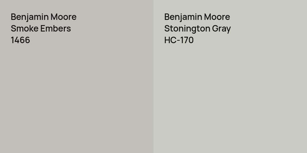 Benjamin Moore Smoke Embers vs. Benjamin Moore Stonington Gray