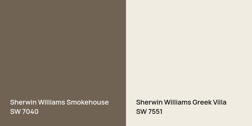 Sherwin Williams Smokehouse vs. Sherwin Williams Greek Villa