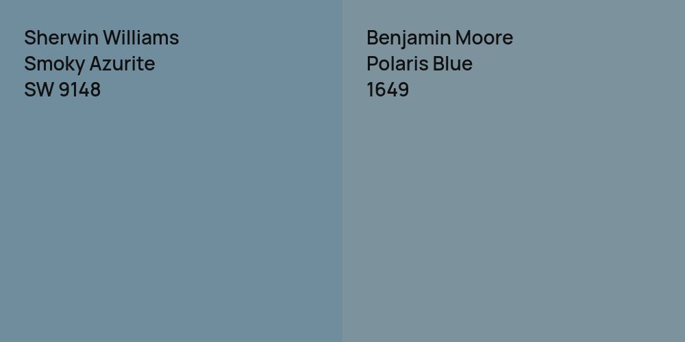 Sherwin Williams Smoky Azurite vs. Benjamin Moore Polaris Blue