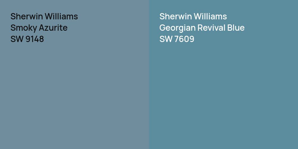 Sherwin Williams Smoky Azurite vs. Sherwin Williams Georgian Revival Blue