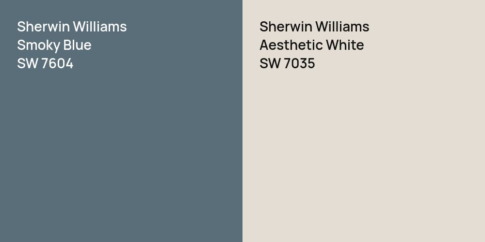 Sherwin Williams Smoky Blue vs. Sherwin Williams Aesthetic White