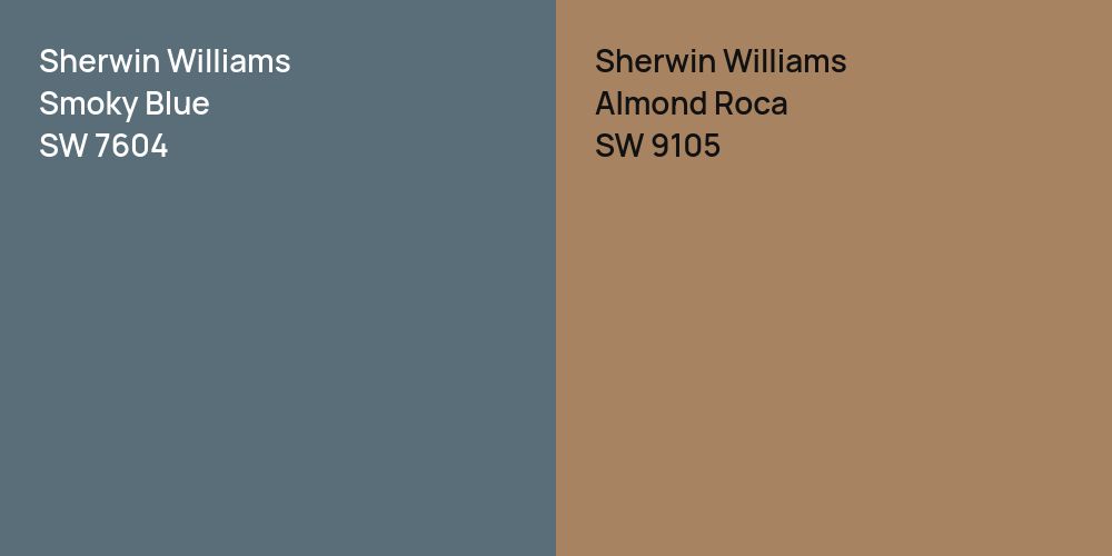 Sherwin Williams Smoky Blue vs. Sherwin Williams Almond Roca