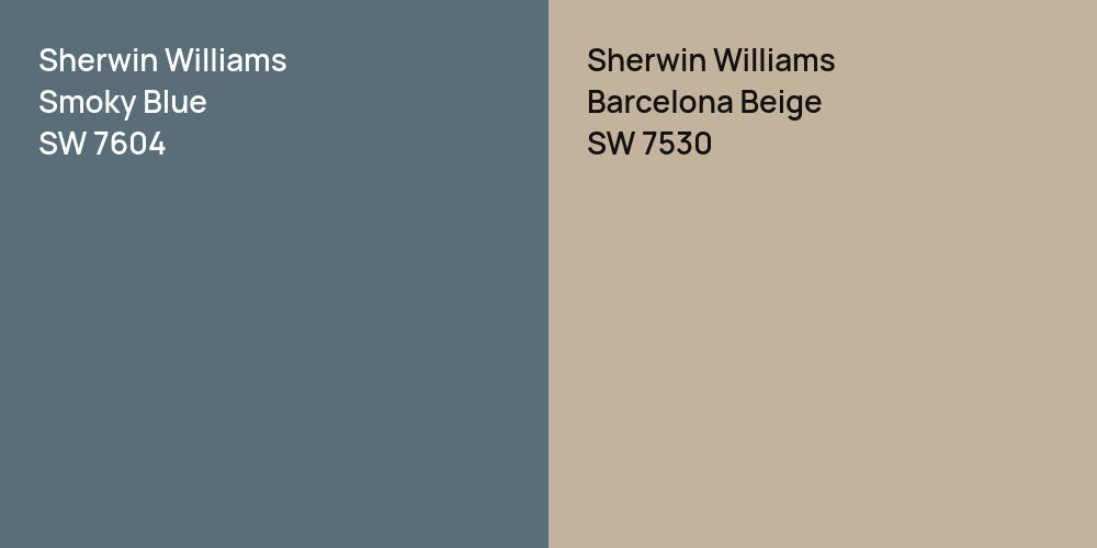 Sherwin Williams Smoky Blue vs. Sherwin Williams Barcelona Beige