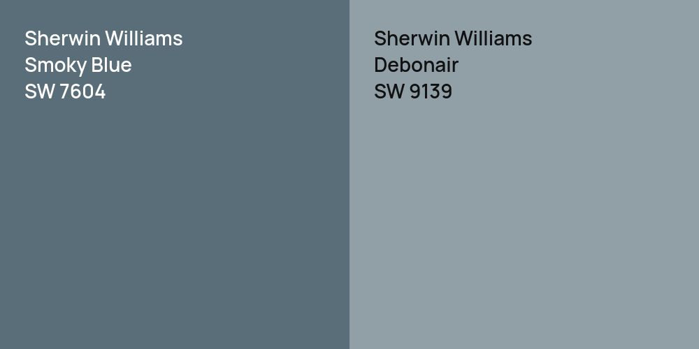 Sherwin Williams Smoky Blue vs. Sherwin Williams Debonair