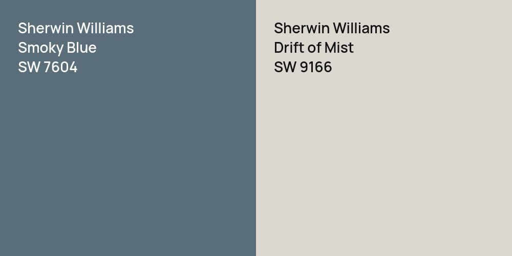 Sherwin Williams Smoky Blue vs. Sherwin Williams Drift of Mist