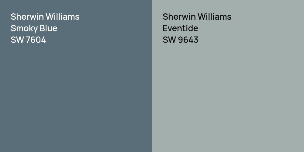 Sherwin Williams Smoky Blue vs. Sherwin Williams Eventide