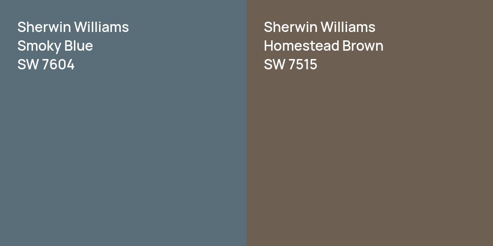 Sherwin Williams Smoky Blue vs. Sherwin Williams Homestead Brown