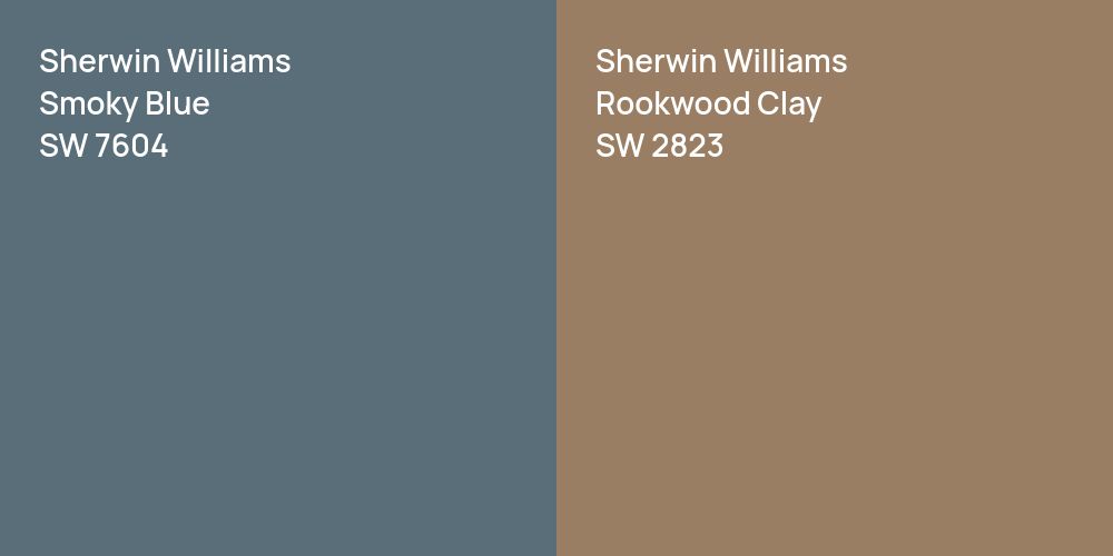 Sherwin Williams Smoky Blue vs. Sherwin Williams Rookwood Clay