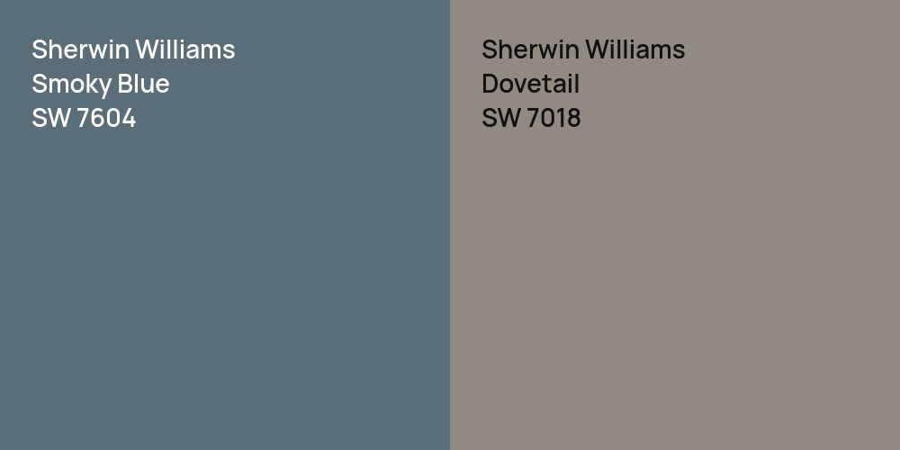 Sherwin Williams Smoky Blue vs. Sherwin Williams Dovetail