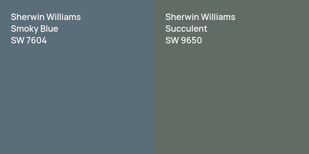 Sherwin Williams Smoky Blue vs. Sherwin Williams Succulent