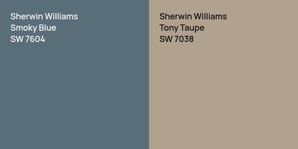 Sherwin Williams Smoky Blue vs. Sherwin Williams Tony Taupe