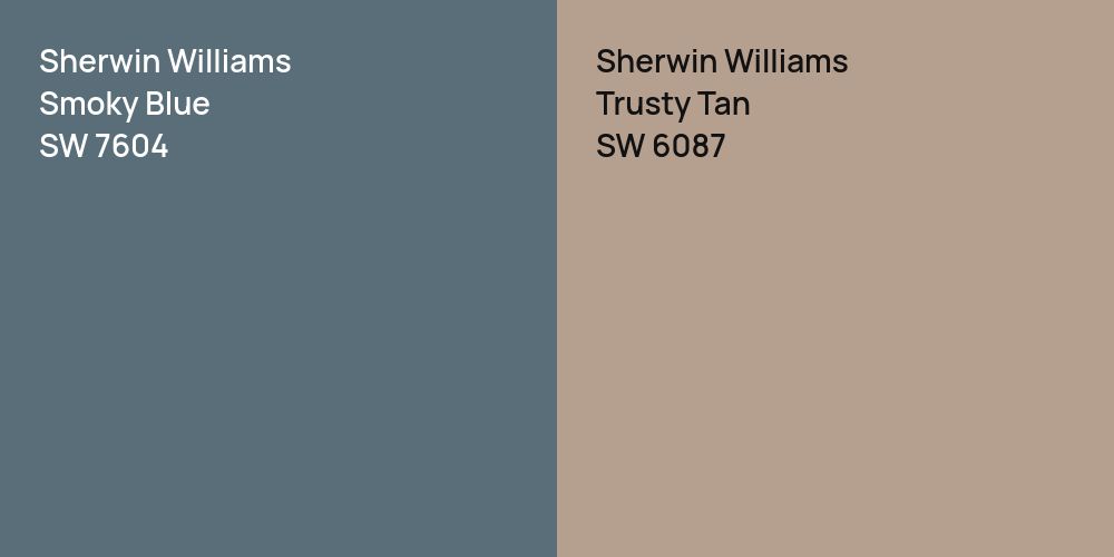 Sherwin Williams Smoky Blue vs. Sherwin Williams Trusty Tan