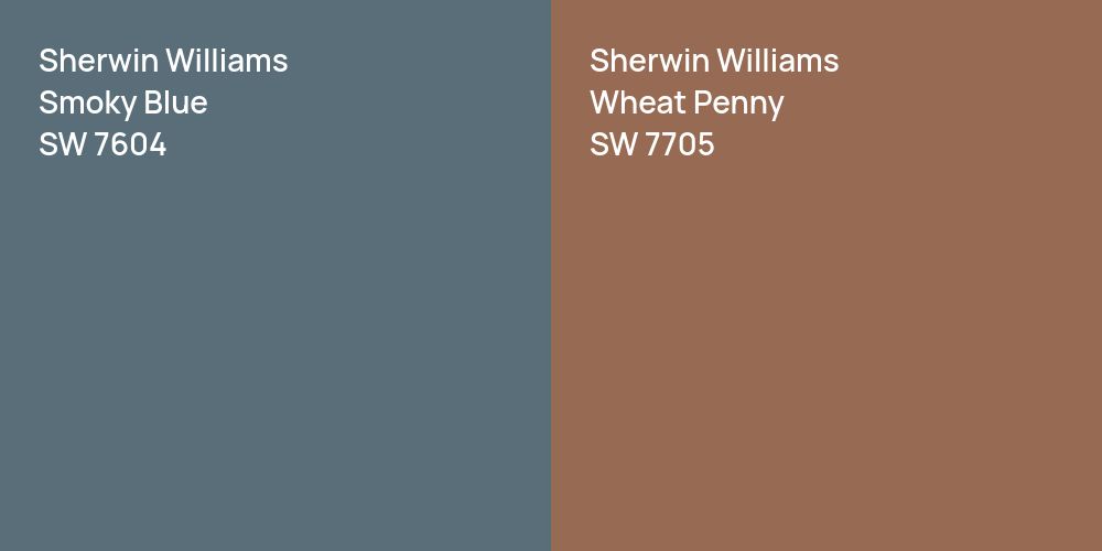 Sherwin Williams Smoky Blue vs. Sherwin Williams Wheat Penny