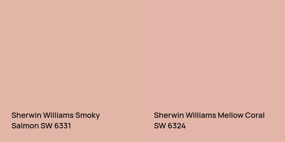 Sherwin Williams Smoky Salmon vs. Sherwin Williams Mellow Coral