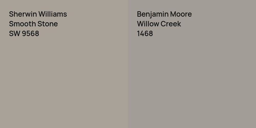 Sherwin Williams Smooth Stone vs. Benjamin Moore Willow Creek