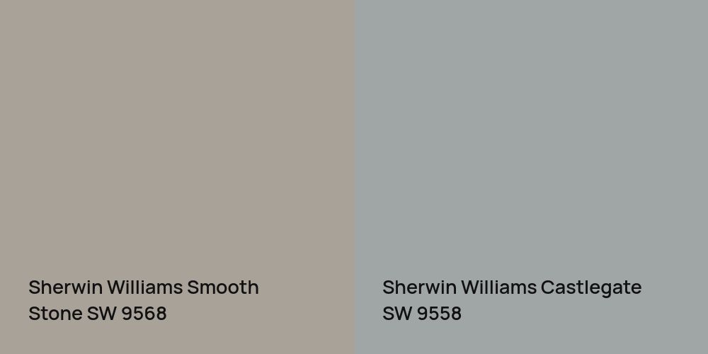 Sherwin Williams Smooth Stone vs. Sherwin Williams Castlegate