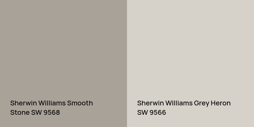 Sherwin Williams Smooth Stone vs. Sherwin Williams Grey Heron