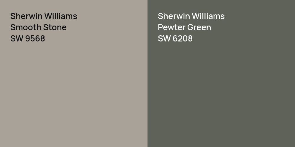 Sherwin Williams Smooth Stone vs. Sherwin Williams Pewter Green