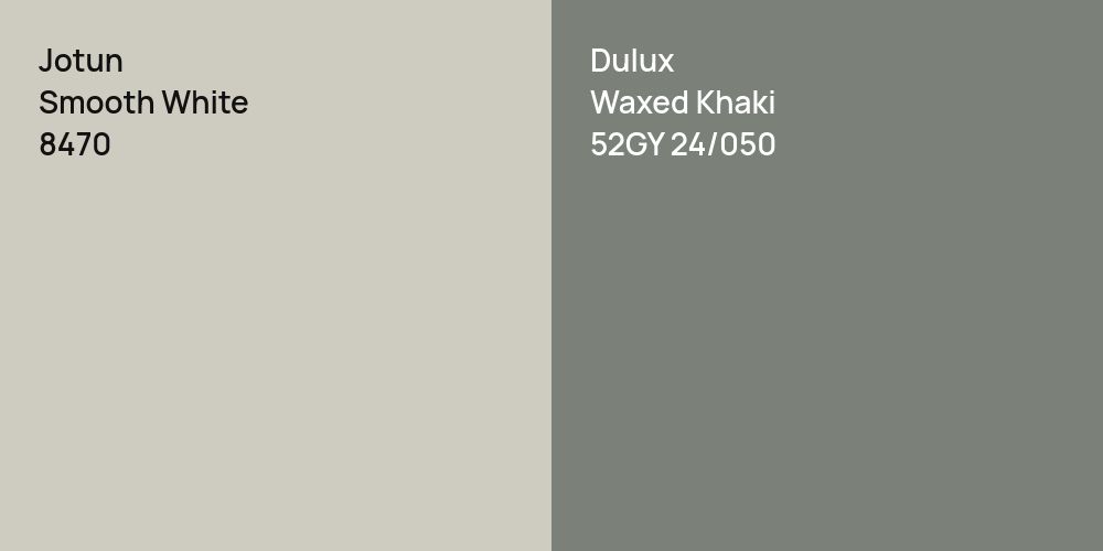 Jotun Smooth White vs. Dulux Waxed Khaki