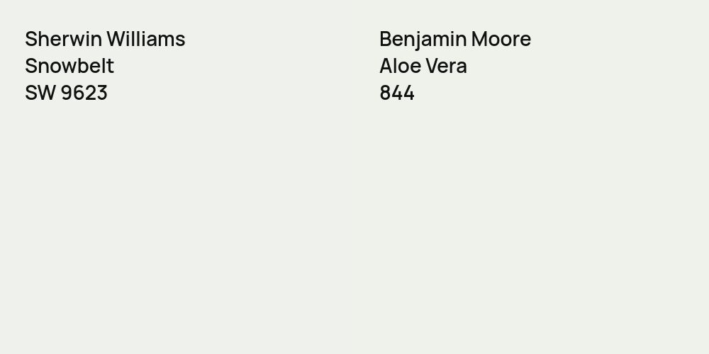 Sherwin Williams Snowbelt vs. Benjamin Moore Aloe Vera