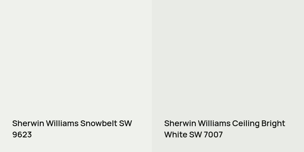 Sherwin Williams Snowbelt vs. Sherwin Williams Ceiling Bright White