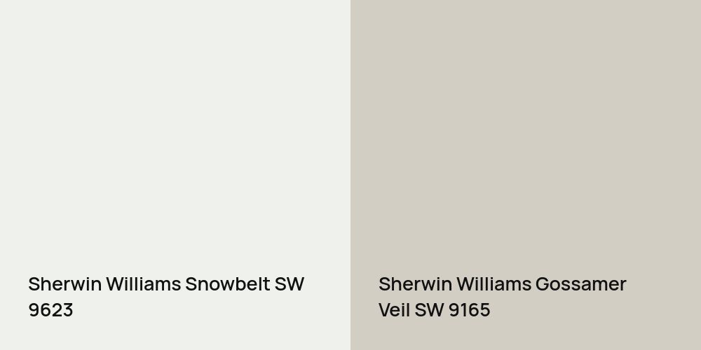 Sherwin Williams Snowbelt vs. Sherwin Williams Gossamer Veil