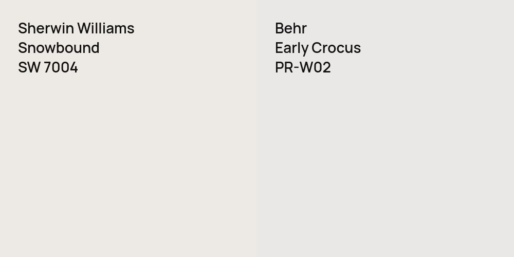 Sherwin Williams Snowbound vs. Behr Early Crocus