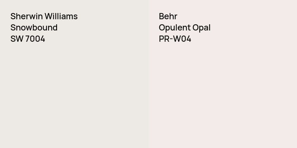 Sherwin Williams Snowbound vs. Behr Opulent Opal