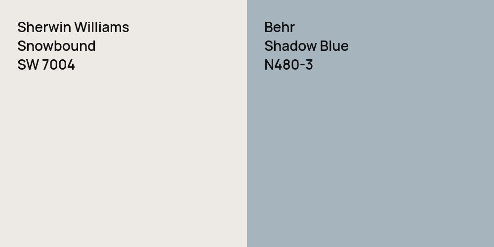 Sherwin Williams Snowbound vs. Behr Shadow Blue