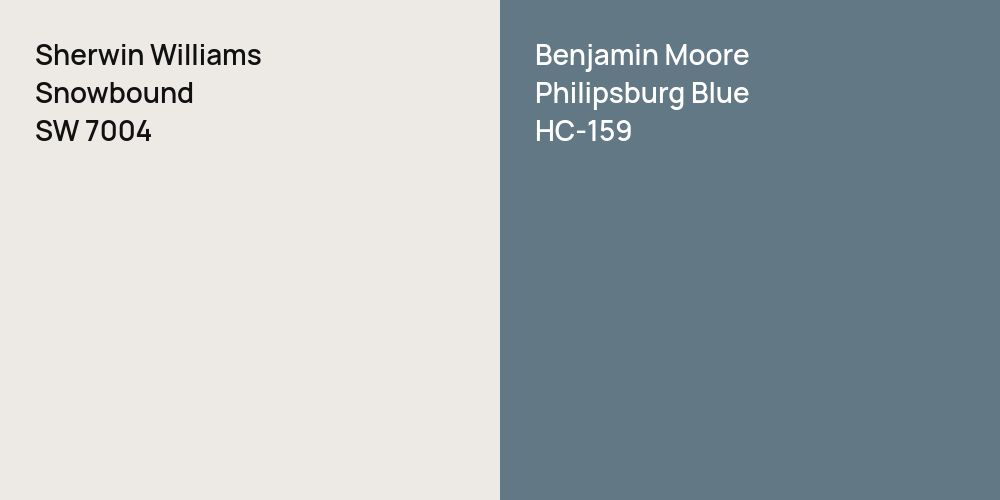 Sherwin Williams Snowbound vs. Benjamin Moore Philipsburg Blue