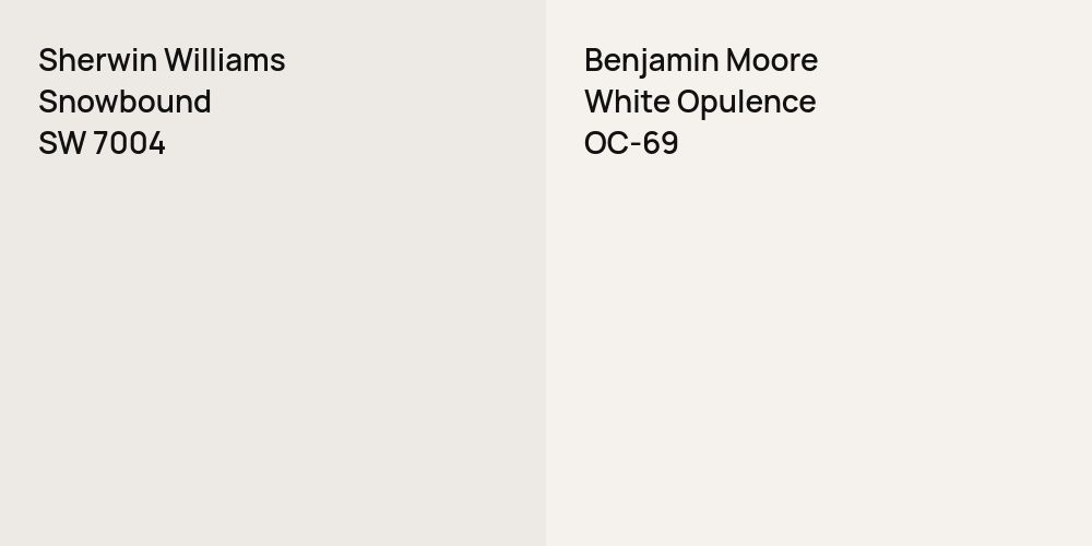 Sherwin Williams Snowbound vs. Benjamin Moore White Opulence