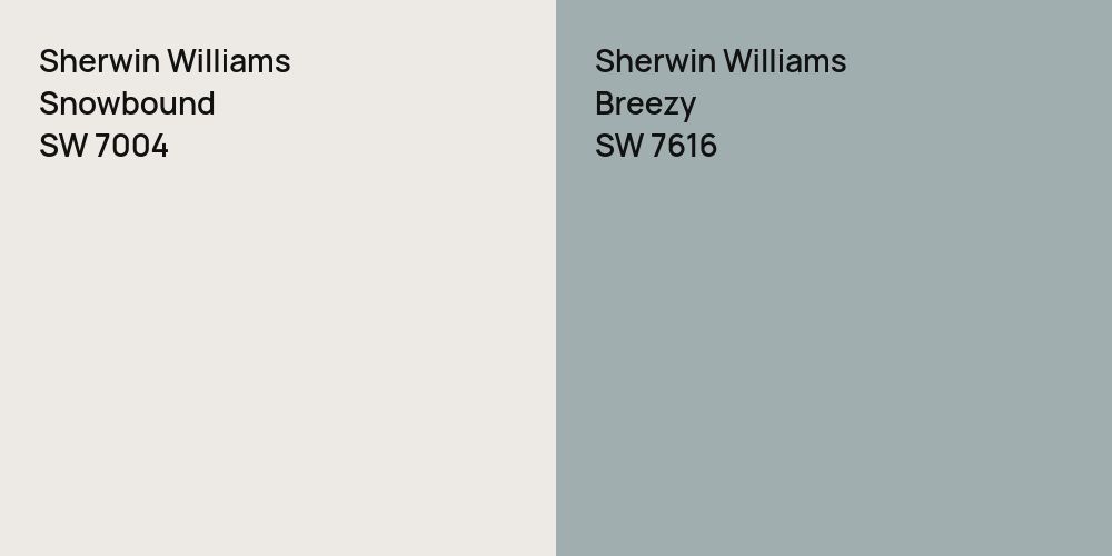 Sherwin Williams Snowbound vs. Sherwin Williams Breezy