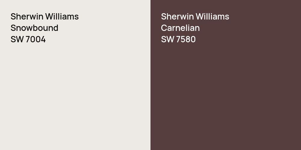 Sherwin Williams Snowbound vs. Sherwin Williams Carnelian