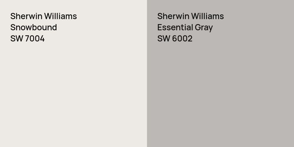 Sherwin Williams Snowbound vs. Sherwin Williams Essential Gray