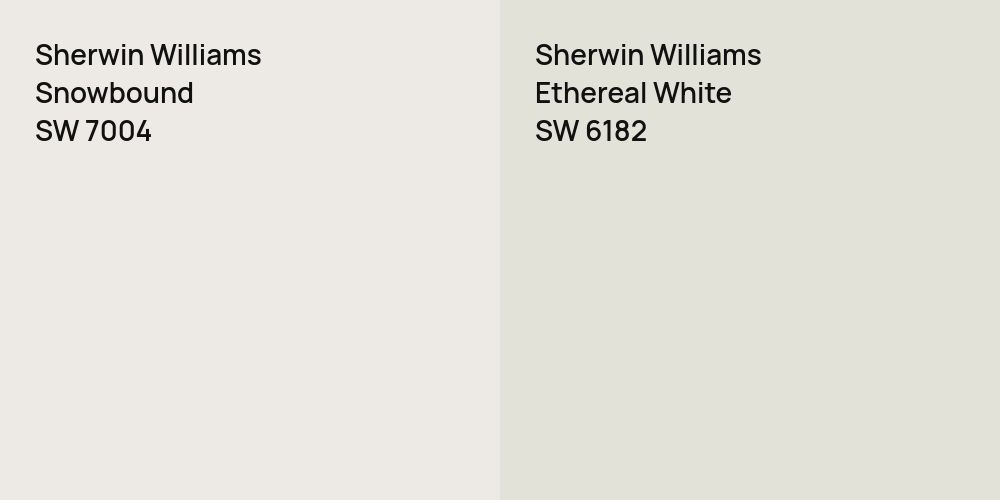 Sherwin Williams Snowbound vs. Sherwin Williams Ethereal White