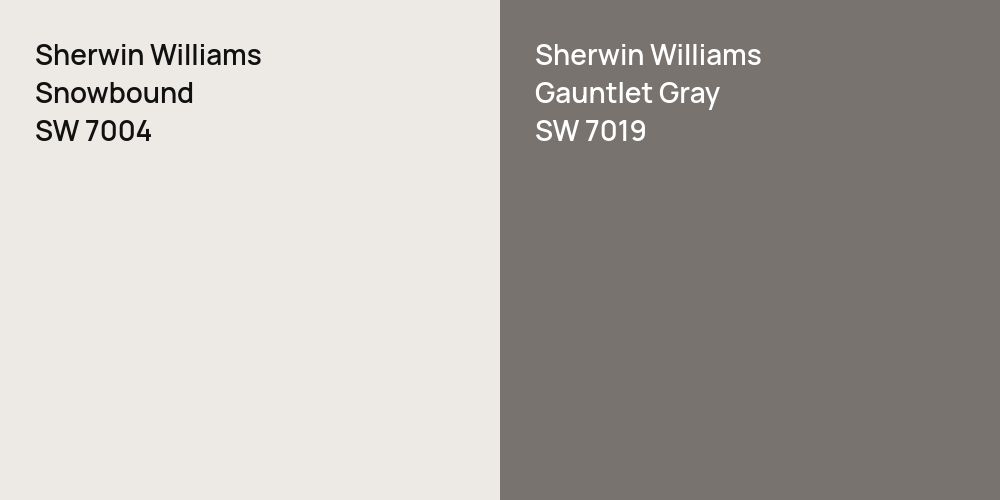 Sherwin Williams Snowbound vs. Sherwin Williams Gauntlet Gray