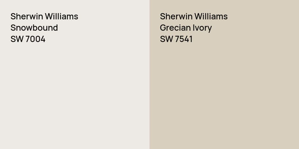 Sherwin Williams Snowbound vs. Sherwin Williams Grecian Ivory