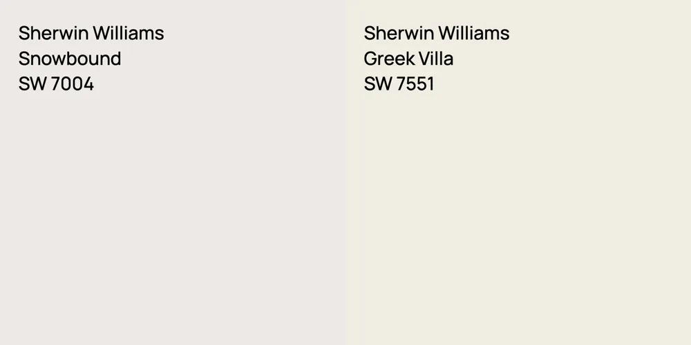 Sherwin Williams Snowbound vs. Sherwin Williams Greek Villa