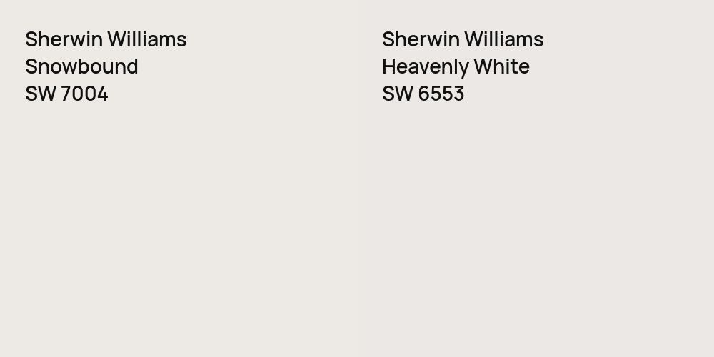 Sherwin Williams Snowbound vs. Sherwin Williams Heavenly White