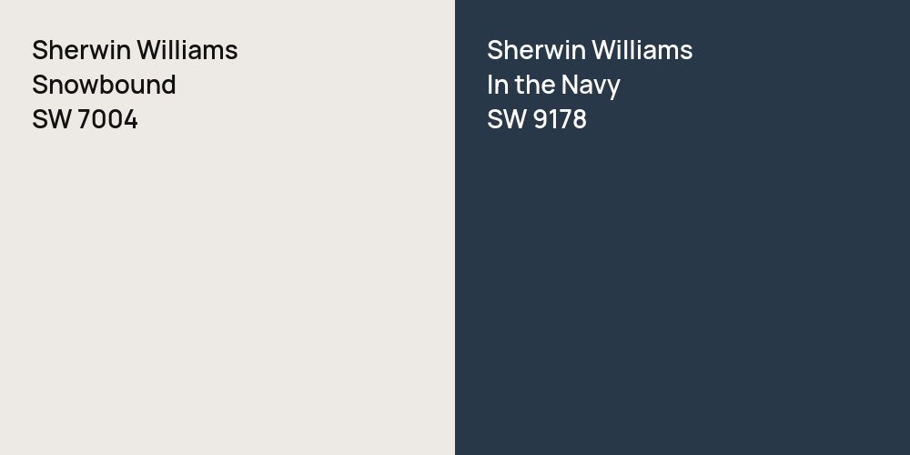 Sherwin Williams Snowbound vs. Sherwin Williams In the Navy