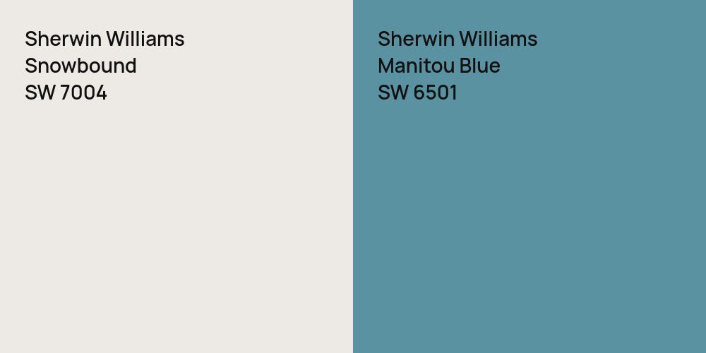 Sherwin Williams Snowbound vs. Sherwin Williams Manitou Blue