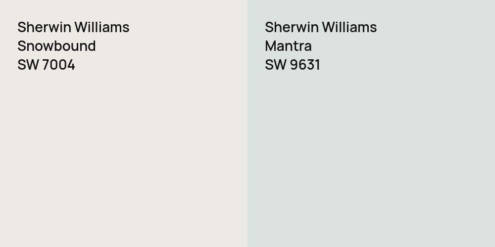 Sherwin Williams Snowbound vs. Sherwin Williams Mantra