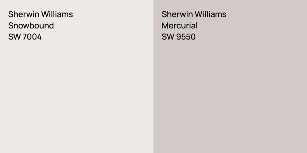 Sherwin Williams Snowbound vs. Sherwin Williams Mercurial