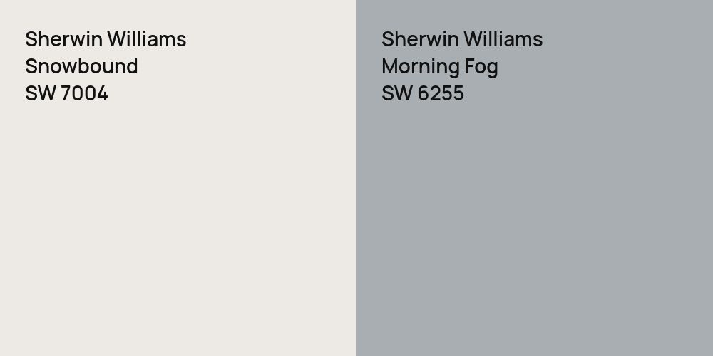 Sherwin Williams Snowbound vs. Sherwin Williams Morning Fog